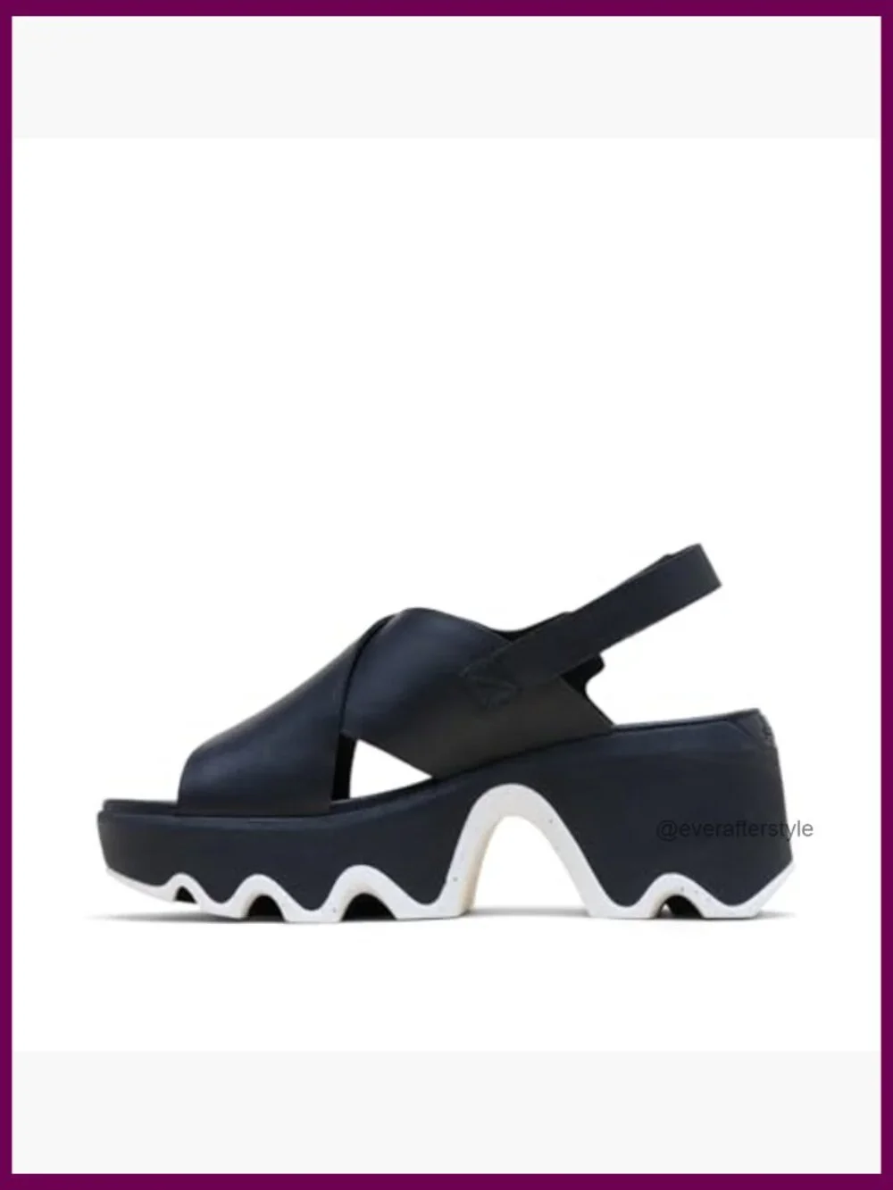 Leather Platform Sandals with Slingback Strap, Adjustable Closure
